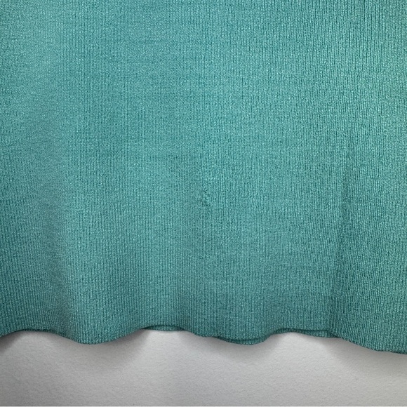 Sigrid Olsen Sport Aqua Blue Knit Top Large Rayon Blend Tank Top minimalist - Picture 3 of 10